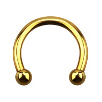 Gold Anodized Ear Circular Barbell Micro-Piercing w/ Mini-Balls