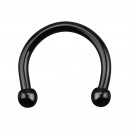 Black Anodized Blackline Ear Circular Barbell Micro-Piercing w/ Mini-Balls