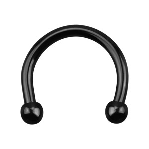 Micro-Hufeisen-Piercing Ohr Blackline Eloxiert Schwarz Mini-Kugeln
