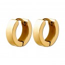 Ohrringe Stahl 316L Quadratischer Rand Dicker Ring Eloxiert Golden