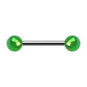 Nipple-Piercing Zwei Kugeln Acryl Effekt Schimmernd Grün