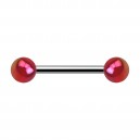 Nipple-Piercing Zwei Kugeln Acryl Effekt Schimmernd Rosa