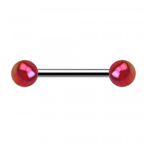 Nipple-Piercing Zwei Kugeln Acryl Effekt Schimmernd Rosa