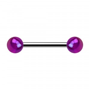 Nipple-Piercing Zwei Kugeln Acryl Effekt Schimmernd Lila
