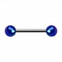 Nipple-Piercing Zwei Kugeln Acryl Effekt Schimmernd Blau