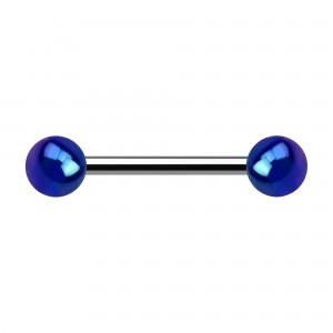 Nipple-Piercing Zwei Kugeln Acryl Effekt Schimmernd Blau