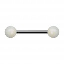Nipple-Piercing Zwei Kugeln Acryl Effekt Schimmernd Weiß