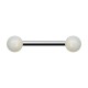 Nipple-Piercing Zwei Kugeln Acryl Effekt Schimmernd Weiß