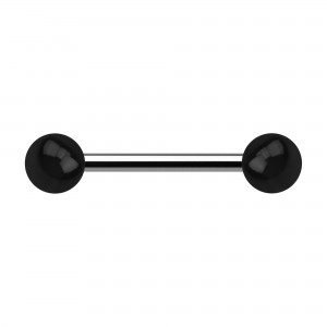 Nipple-Piercing Zwei Kugeln Acryl Effekt Schimmernd Schwarz
