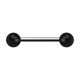 Black Shimmering Effect Acrylic Two Balls Nipple Barbell Ring
