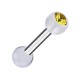Knorpel-Piercing Zwei Kugeln Transparente PTFE Strass Gelb