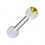 Knorpel-Piercing Zwei Kugeln Transparente PTFE Strass Gelb