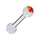 Knorpel-Piercing Zwei Kugeln Transparente PTFE Strass Rot