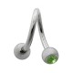 Helix- / Spiral-Piercing Chirurgenstahl Zwei Dunkelgrüne Strasssteine