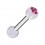 Knorpel-Piercing Zwei Kugeln Transparente PTFE Strass Rosa