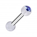 Knorpel-Piercing Zwei Kugeln Transparente PTFE Strass Dunkelblau
