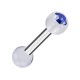 Knorpel-Piercing Zwei Kugeln Transparente PTFE Strass Dunkelblau