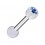 Knorpel-Piercing Zwei Kugeln Transparente PTFE Strass Hellblau