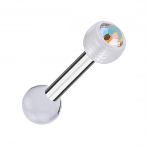 Knorpel-Piercing Zwei Kugeln Transparente PTFE Strass Mehrfarbig