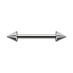 Two Spikes Surgical Steel Basic Nipple Piercing Barbell Ring