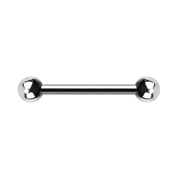 Pamflet Monteur labyrint Two Balls Surgical Steel Basic Nipple Piercing Barbell Ring