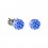 Dark Blue Crystal Ball 316L Surgical Steel Earrings Ear Pair