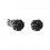 Black Crystal Ball 316L Surgical Steel Earrings Ear Pair