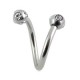 Helix- / Spiral-Piercing Chirurgenstahl 5 Wei&szlig;e Strasssteine