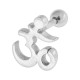 Buddhist Aum Metallized 316L Steel Helix Piercing Stud Bar