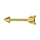 Nipple-Piercing Stahl 316L Eloxiert Golden Pfeil