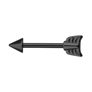 Black Anodized Arrow 316L Steel Nipple Ring Piercing Barbell