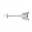 Metallized Arrow 316L Steel Nipple Ring Piercing Barbell