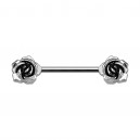 5 Petals Rose 316L Surgical Steel Nipple Piercing Barbell