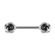 5 Petals Rose 316L Surgical Steel Nipple Piercing Barbell
