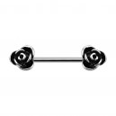 Nipple-Piercing Chirurgenstahl 316L Rose 3 Blütenblätter