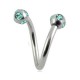 Helix- / Spiral-Piercing Chirurgenstahl 5 Türkisene Strasssteine