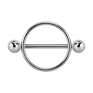 Nipple-Piercing Rounder Stahl 316L Runde Zwei Kugeln