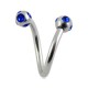 Helix- / Spiral-Piercing Chirurgenstahl 5 Dunkelblaue Strasssteine
