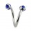 Helix- / Spiral-Piercing Chirurgenstahl 5 Dunkelblaue Strasssteine