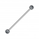 Industrial-Piercing Stahl 316L Synthetische Perlen Grau