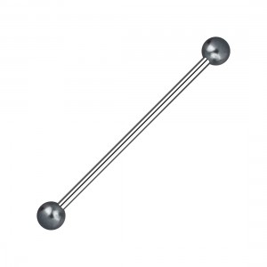 Gray Synthetic Pearls 316L Steel Industrial Piercing Barbell