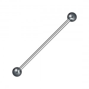 Industrial-Piercing Stahl 316L Synthetische Perlen Grau
