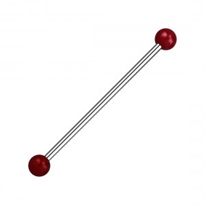 Industrial-Piercing Stahl 316L Synthetische Perlen Rot