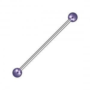 Industrial-Piercing Stahl 316L Synthetische Perlen Lila