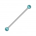 Industrial-Piercing Stahl 316L Synthetische Perlen Blau