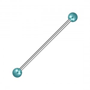 Industrial-Piercing Stahl 316L Synthetische Perlen Blau