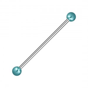 Piercing Industrial Stahl 316L Synthetische Perlen Blau