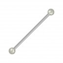 Industrial-Piercing Stahl 316L Synthetische Perlen Weiß