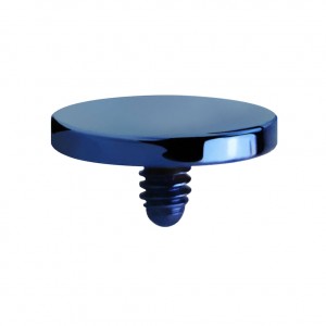 Blue Anodized Flat Disc Top for Microdermal Piercing