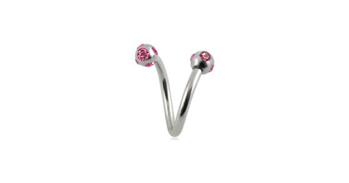 x 3 mm 1.2 x 8 VOTREPIERCING Grade 23 Titanium Green Anodized Helix//Twisted Barbell w//Balls Piercing Jewel 5//16